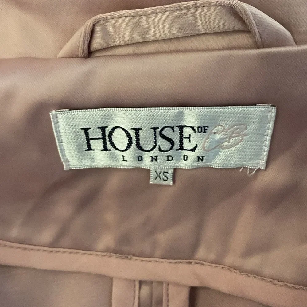 House of CB pink satin belted coat, XS - Picture 11 of 12